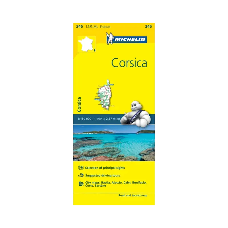Corse-Du-Sud, Haute-Corse, France Local Map 345