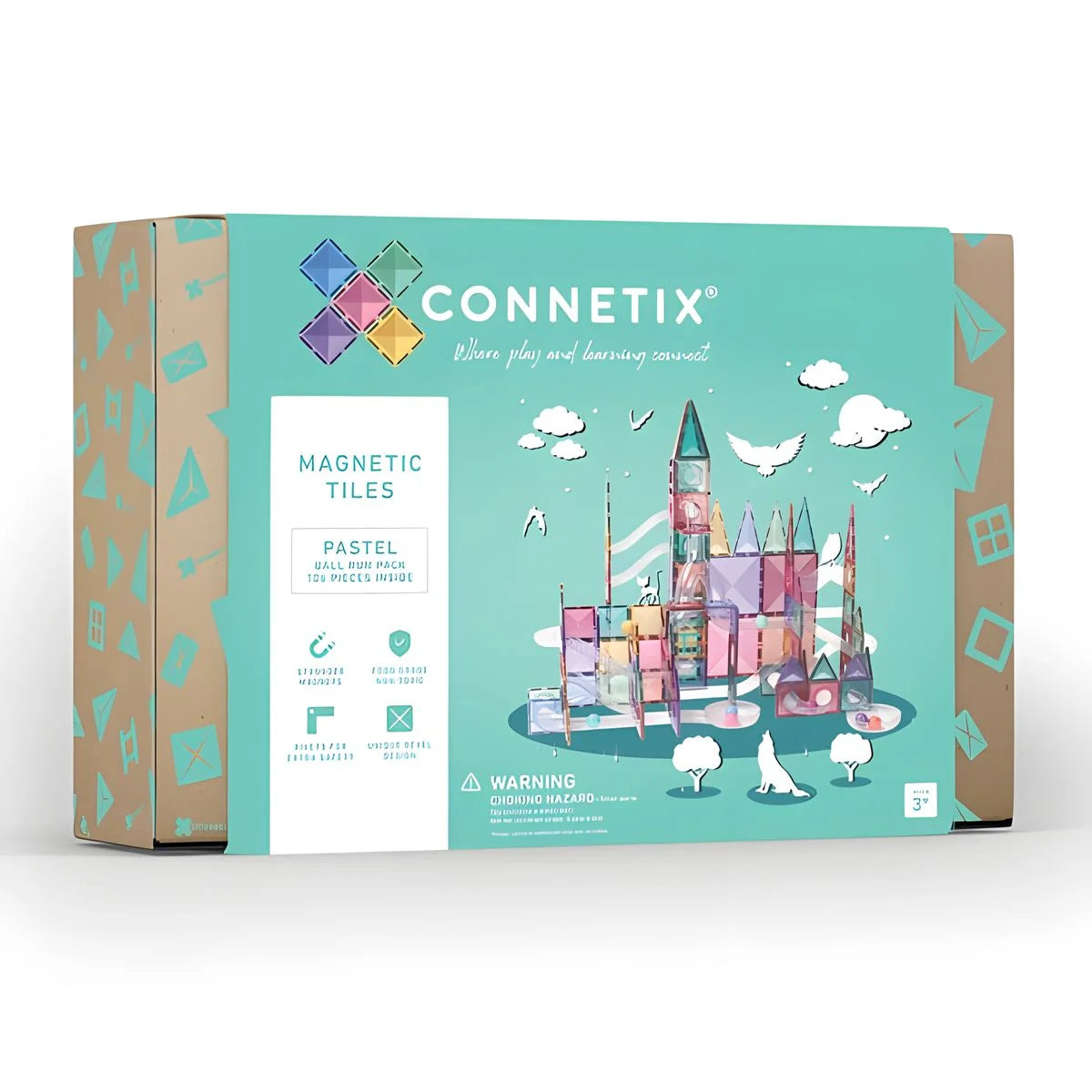Connetix Magnetic Tiles Pastel Ball Run Pack 106 Pc