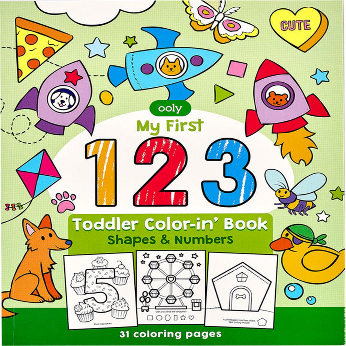 Toddler Color-In Book Shapes and Numbers