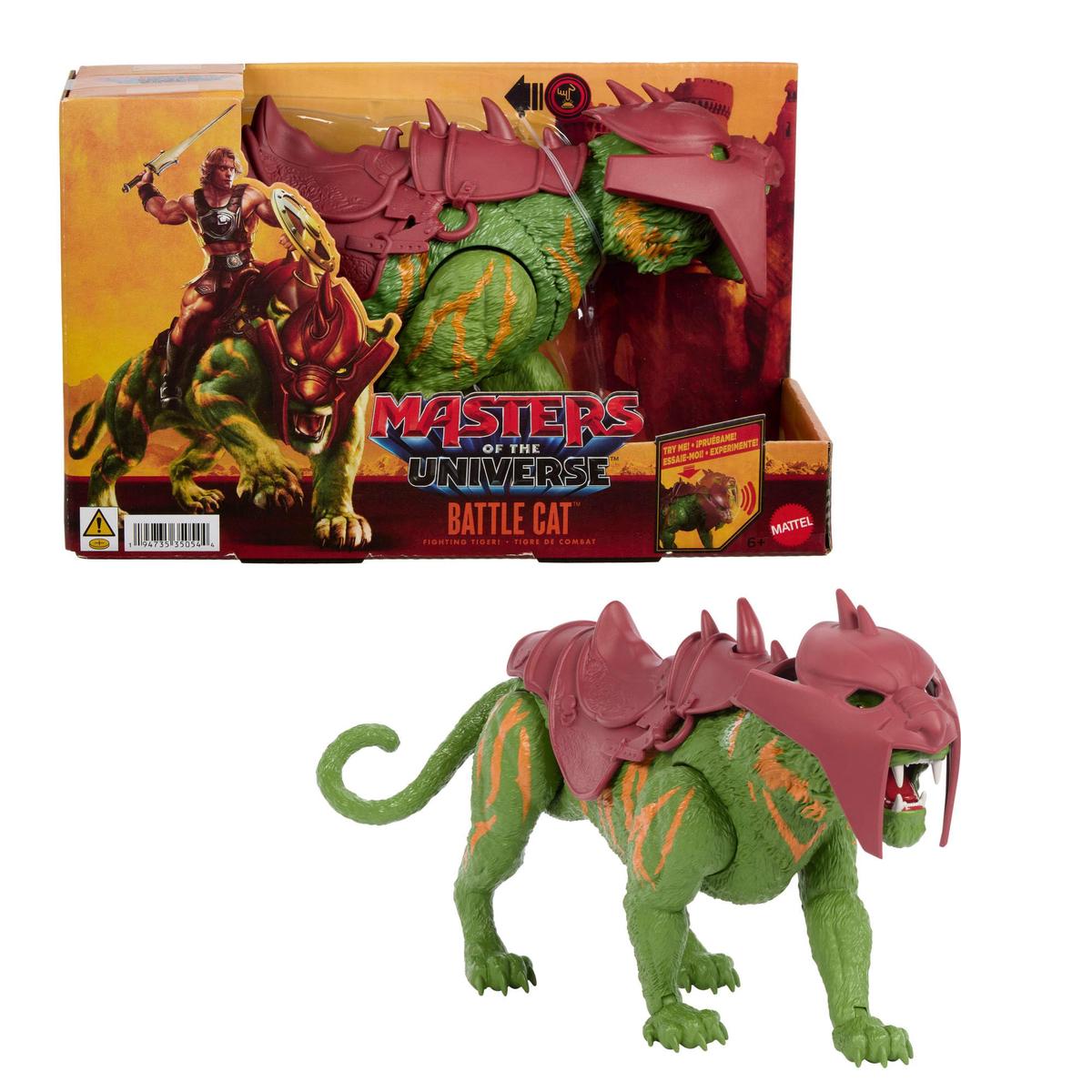 Masters of the Universe Film 2026 Battle Cat Figur mit Beiaction und fnf verschiedenen Brllfunktionen, ca. 14 cm groe Tigerkreatur mit Rstung, JKJ04