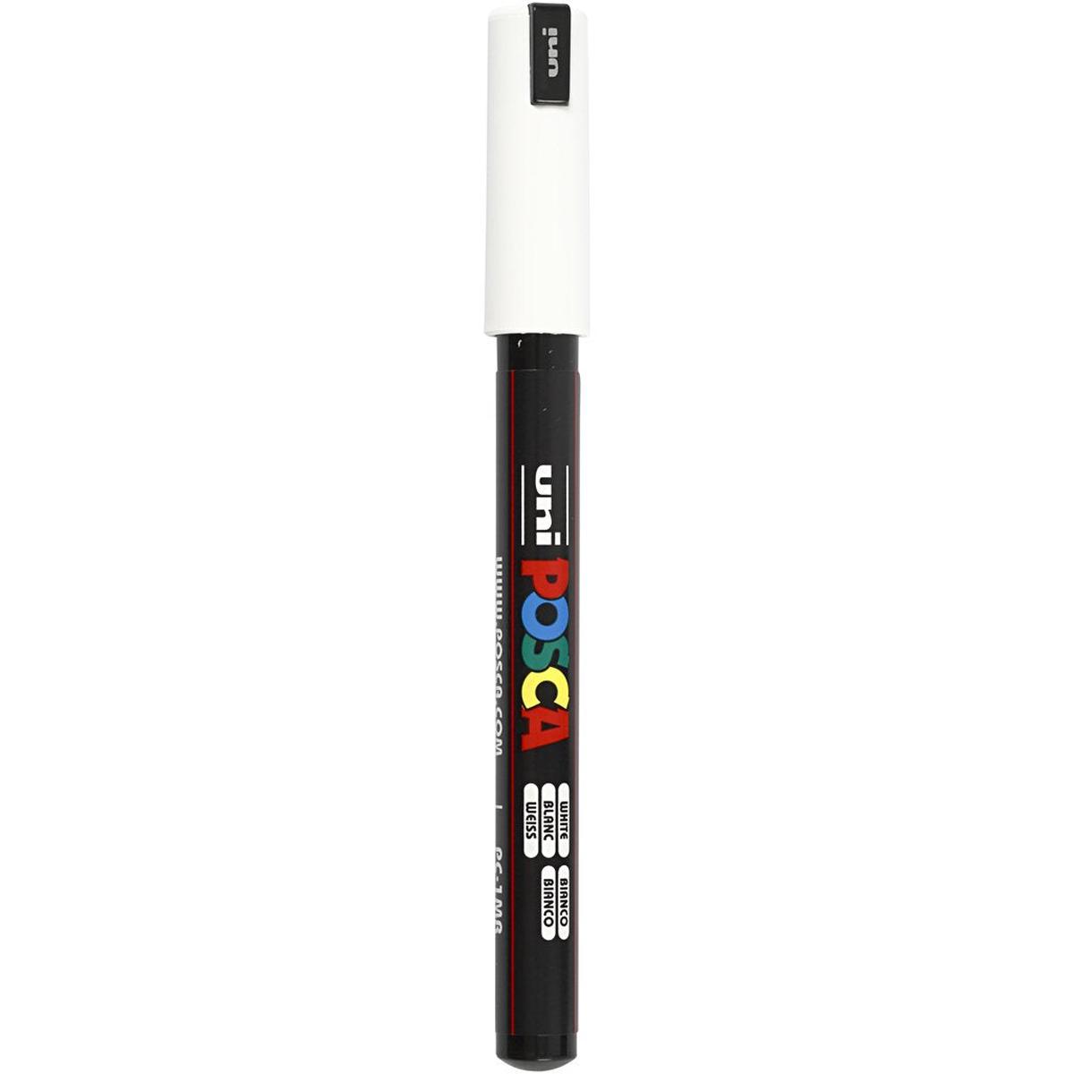 Posca Marker, lijn 0,7 mm, extra fijn, wit, 1 st
