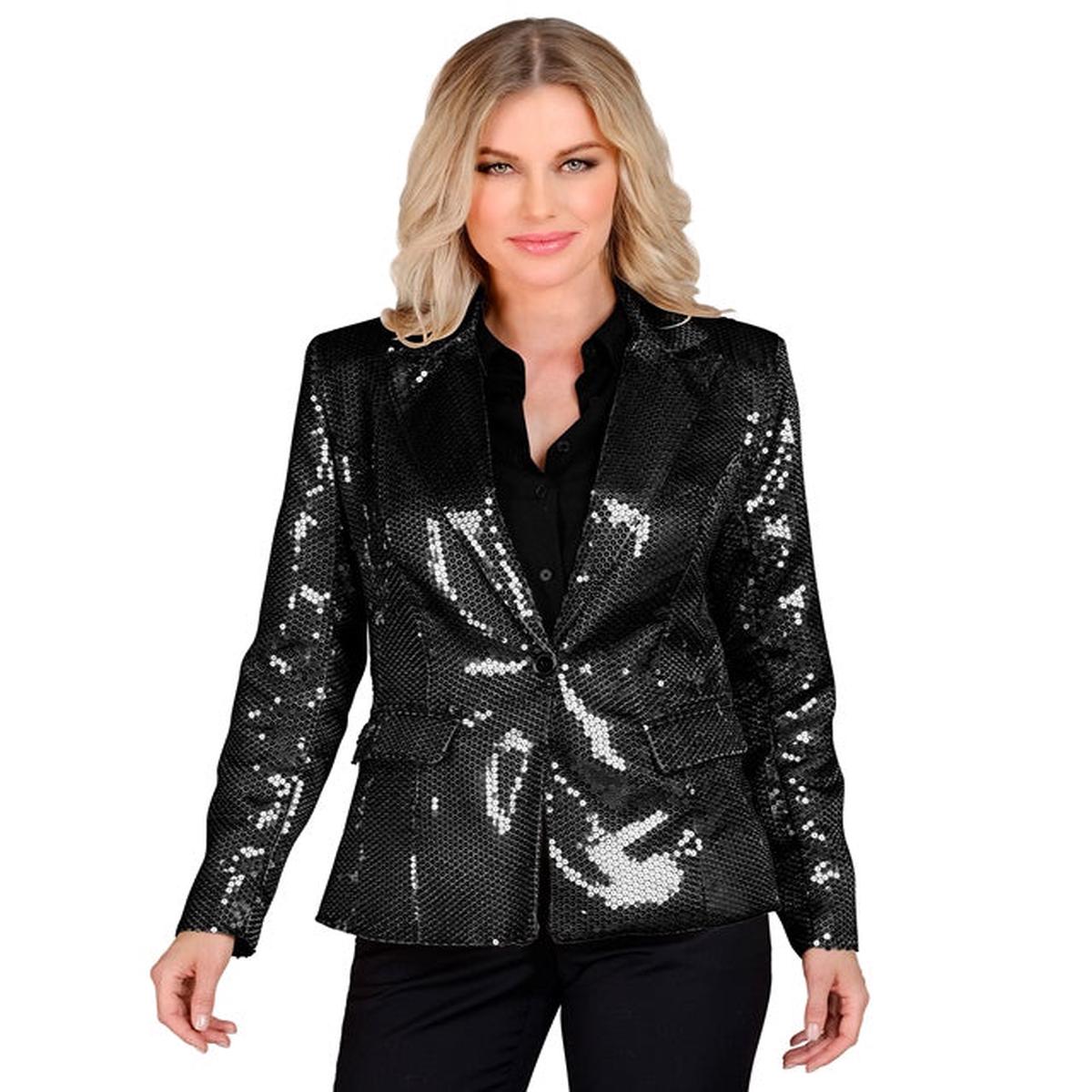 Widmann Party Fashion Jacket (Black Sequin Jacket) (M) Black
