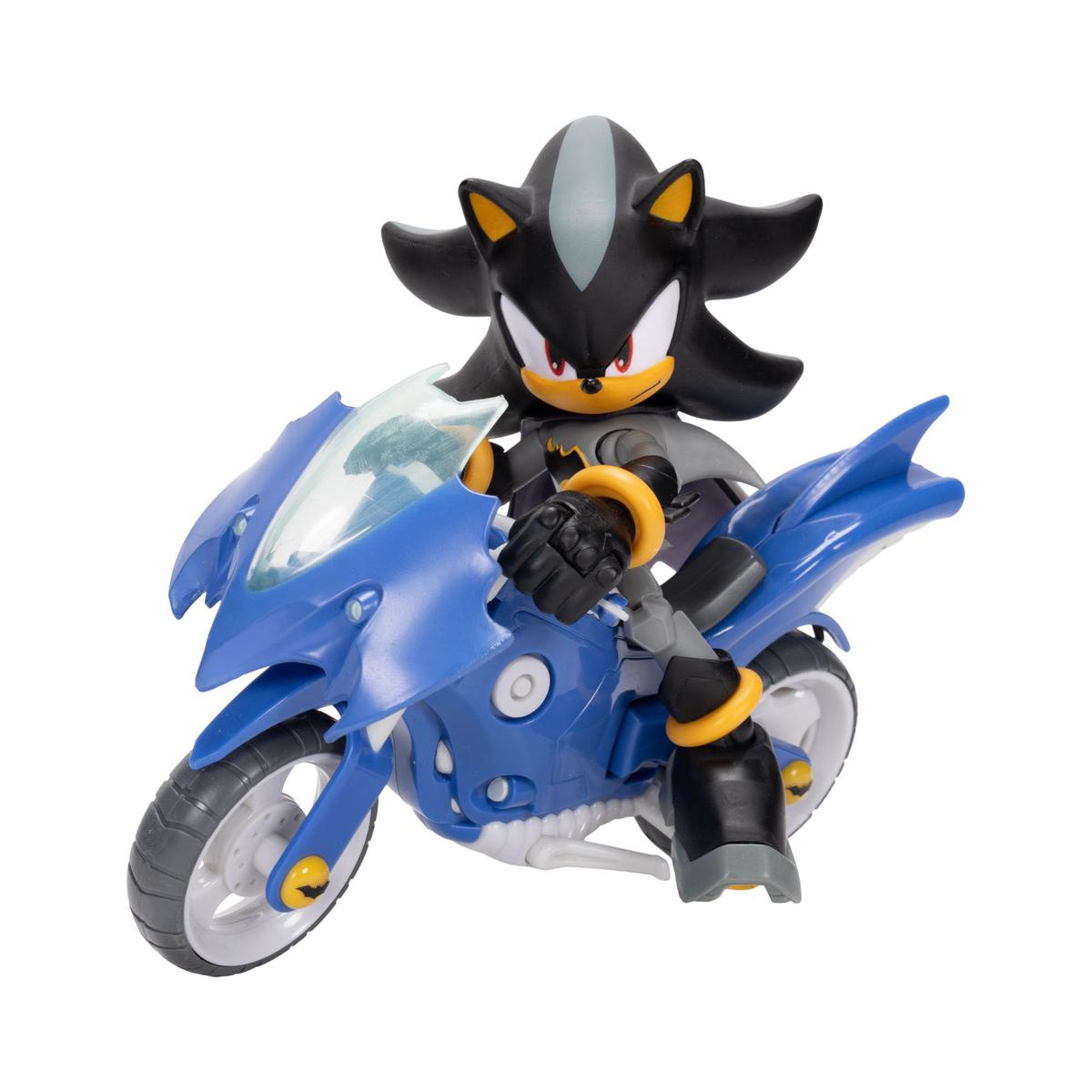 DC x Sonic Shadow as Batman & Batcycle 5" / 13cm Action Figure Set, Officially Licensed by Jakks Pacific, 5" Shadow Action Figure, Interactive Vehicle with Moving Wheels and Working Kickstand