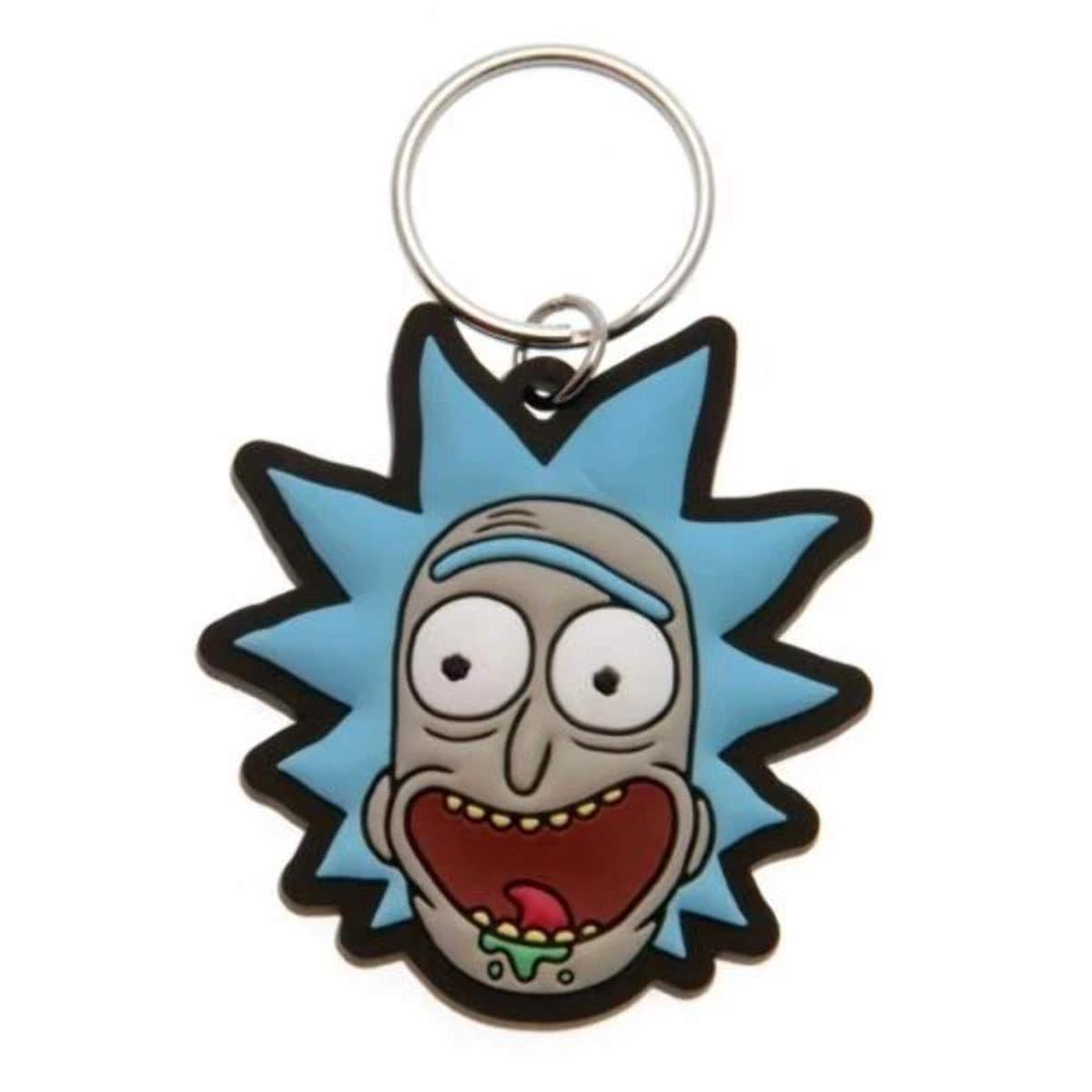 Cartoon Network Rick and Morty - Rick Crazy Smile, Schlsselanhnger aus Gummi, 4.5 x 6 cm, Mehrfarbig, RK38721C