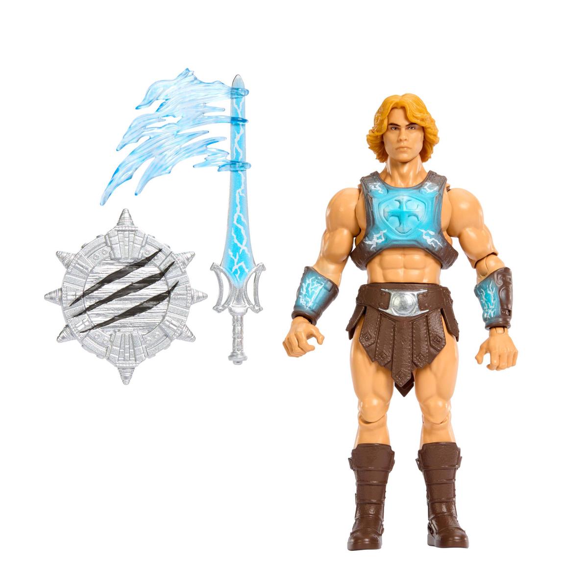 Masters of the Universe - He-Man con colpo di Spada del Potere, action figure con movimento di rotazione e rilascio ispirata all'eroe nel film MOTU 2026, 6+ anni, JKJ02