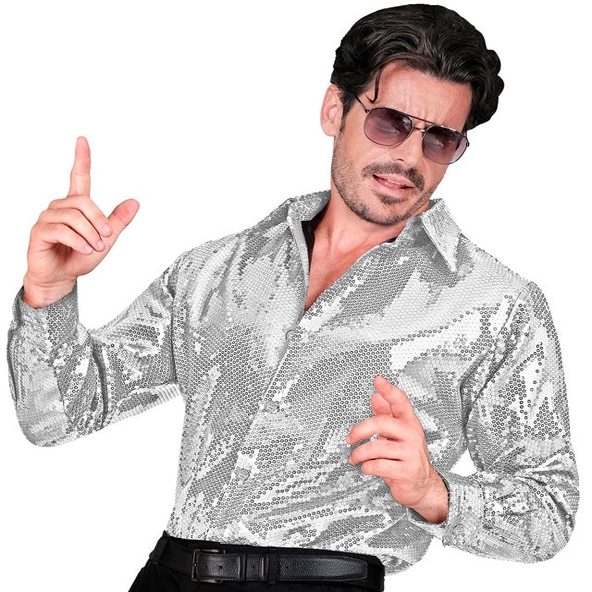 Widmann Party Fashion Shirt (Rainbow Sequin Shirt) (XXL) Rainbow