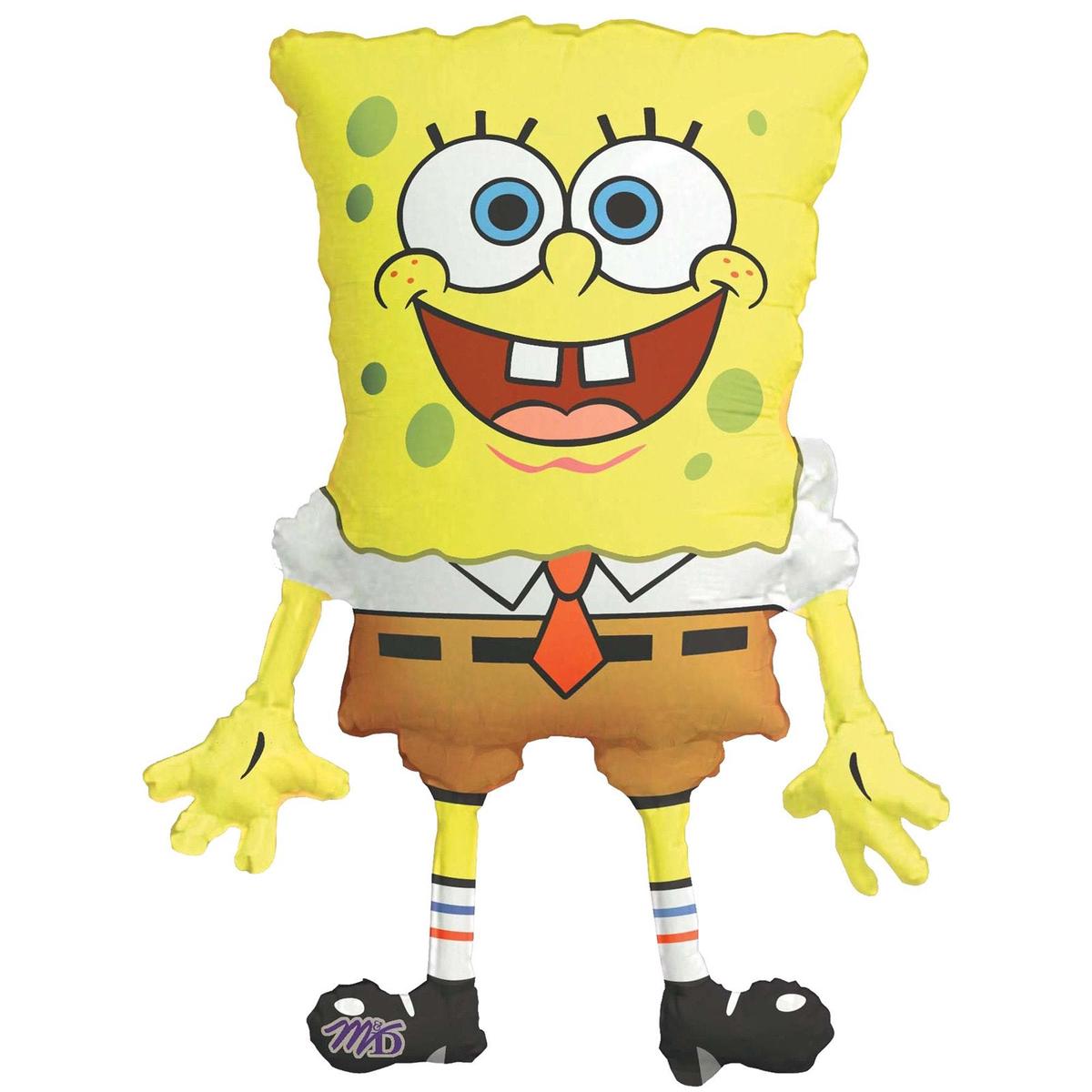 Amscan 63989 01 - Pallone ad elio Super Shape SpongeBob SquarePants, dimensione ca. 56 x 71 cm, volume 40 litri, pallone ad elio