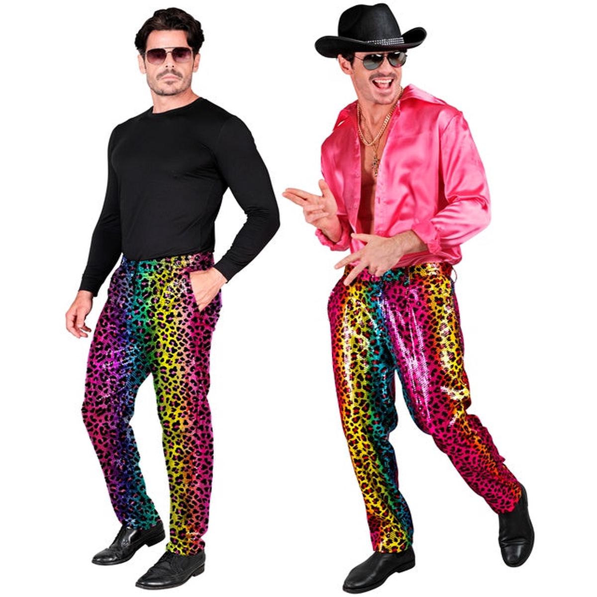 Widmann Party Fashion Pants (Rainbow Animalier Leopard Sequin Pants) (M) Rainbow