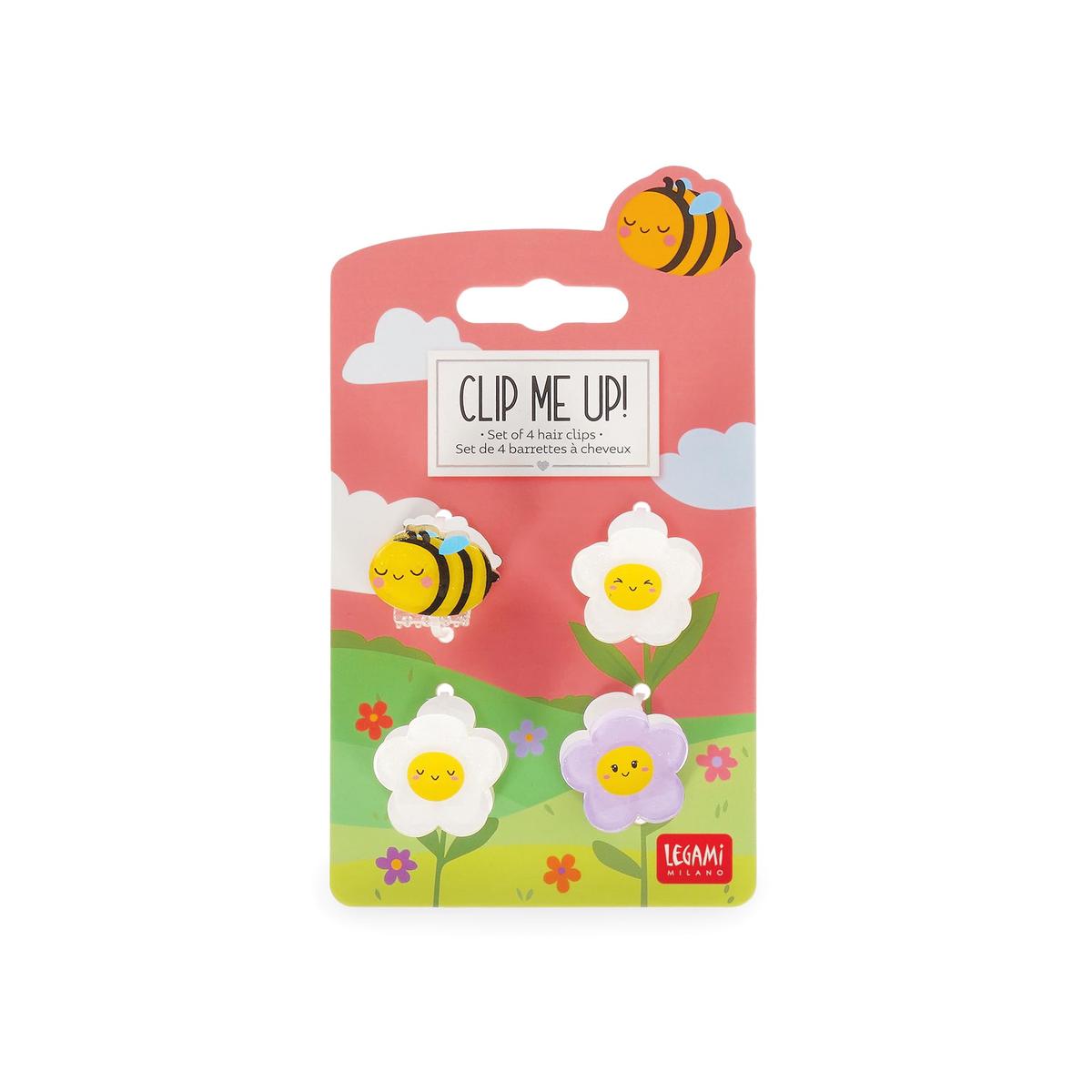Clip Me Up! - Set Of 4 Mini Hair Clips - Bee