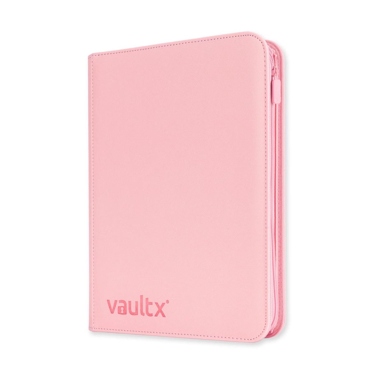 Vault X 4 Pocket Trading Card Zip Binder, 160 cards, Premium Exo-Tec Album Material, 20 Side-Loading Pages, Folder for Collectible Card Games, Sports, TCG (Pink