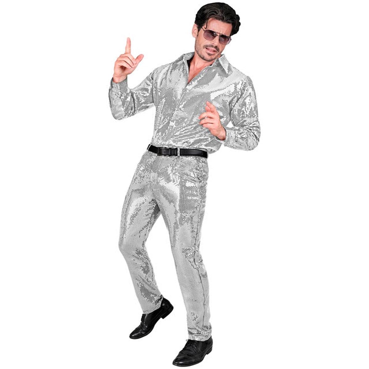 Widmann Party Fashion Pants (Silver Sequin Pants) (S) Silver