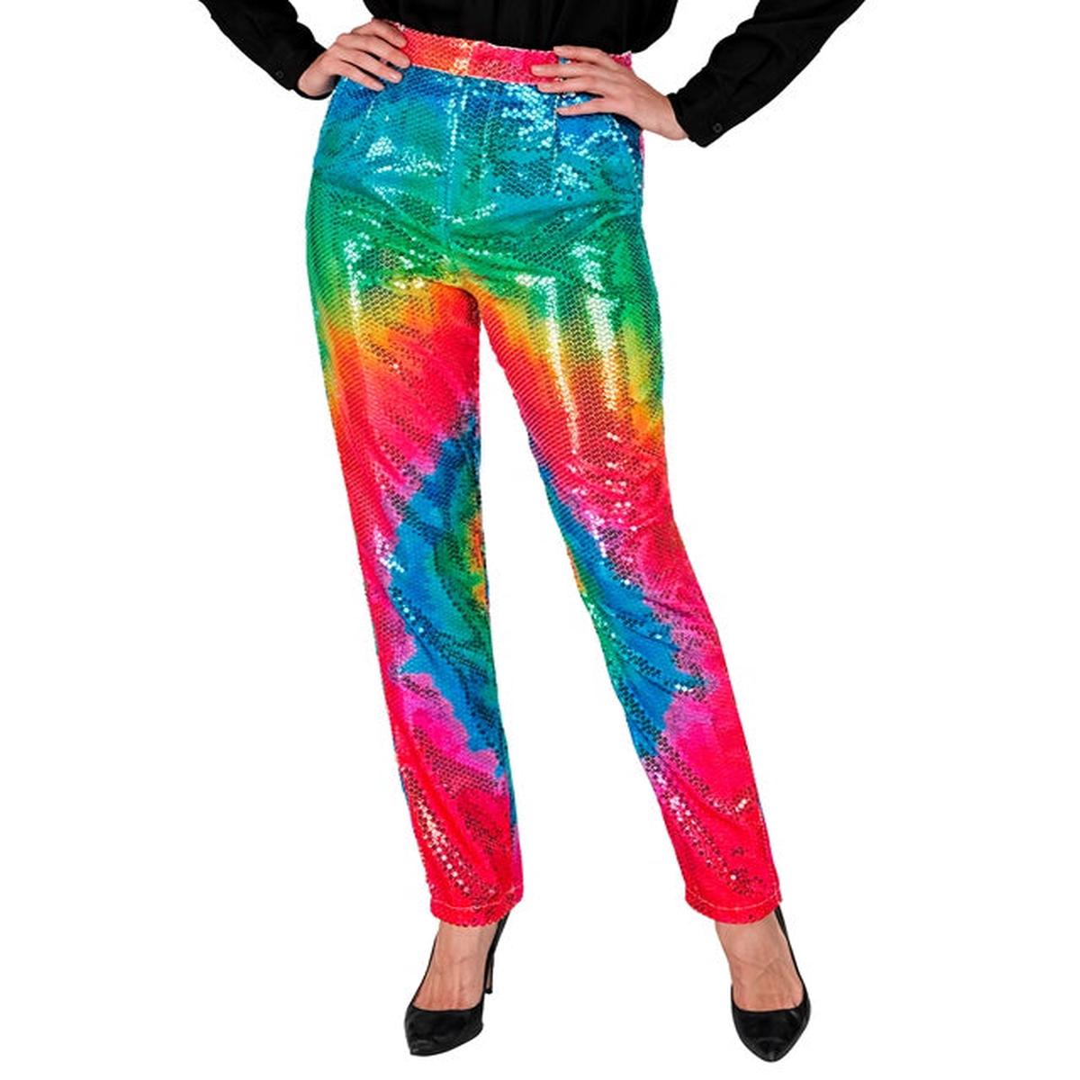 Widmann Party Fashion Pants (Tie Dye Sequin Pants) (M) Rainbow