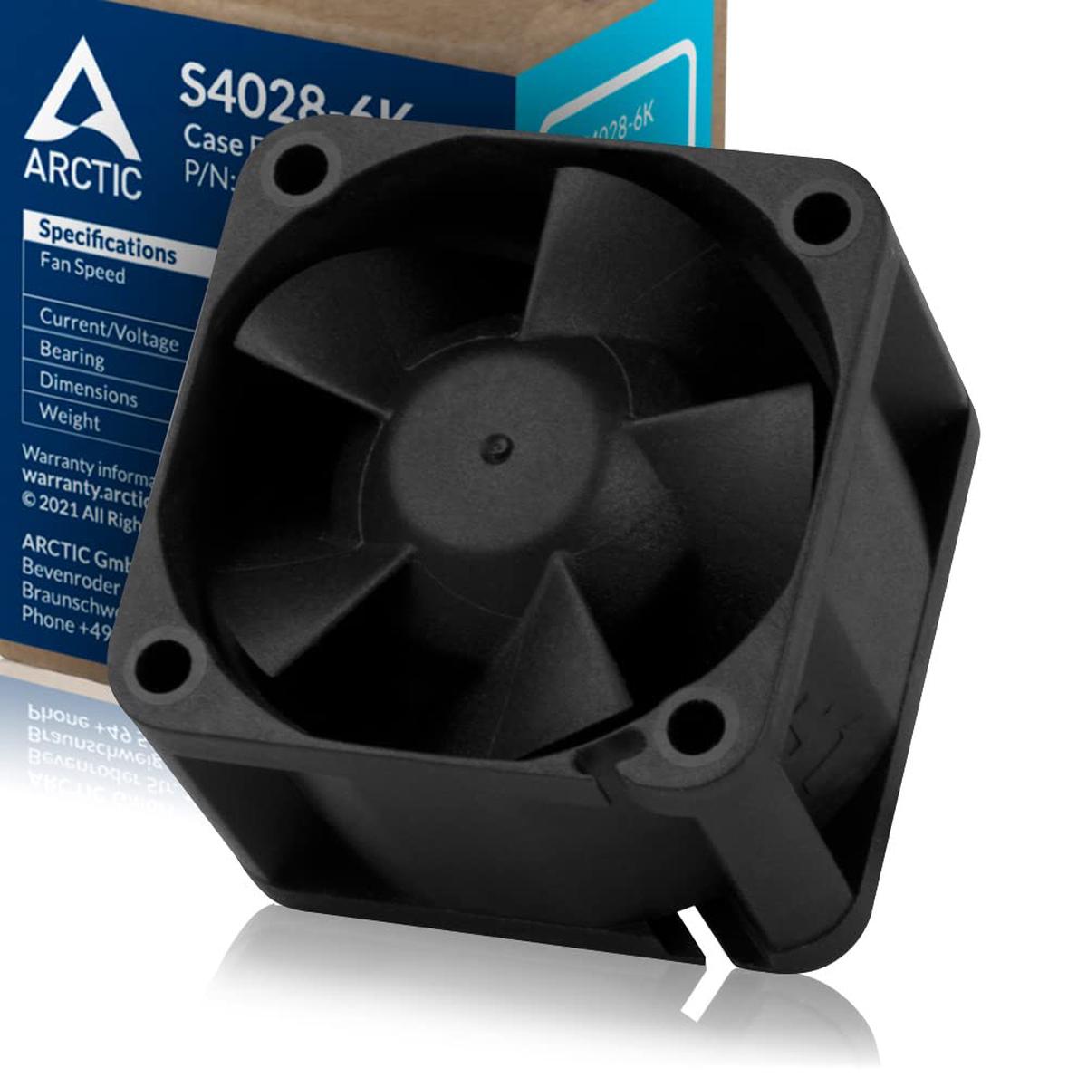 ARCTIC S4028-6K - 40x40x28 mm fan, 250-6000 RPM, PWM regulated, 4-pin connector, 12 V DC - Black