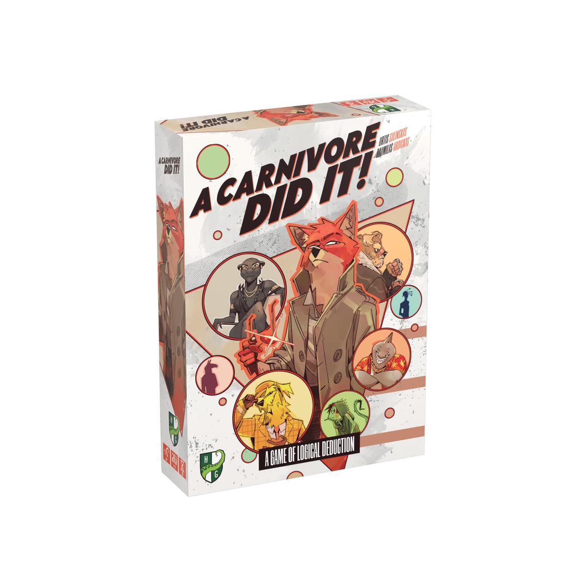 A Carnivore Did It! Board Game - Cooperative Logical Deduction Puzzle Game, 2000 Cases to Solve, Ages 8+, 1-5 Players, 10 Minute Playtime