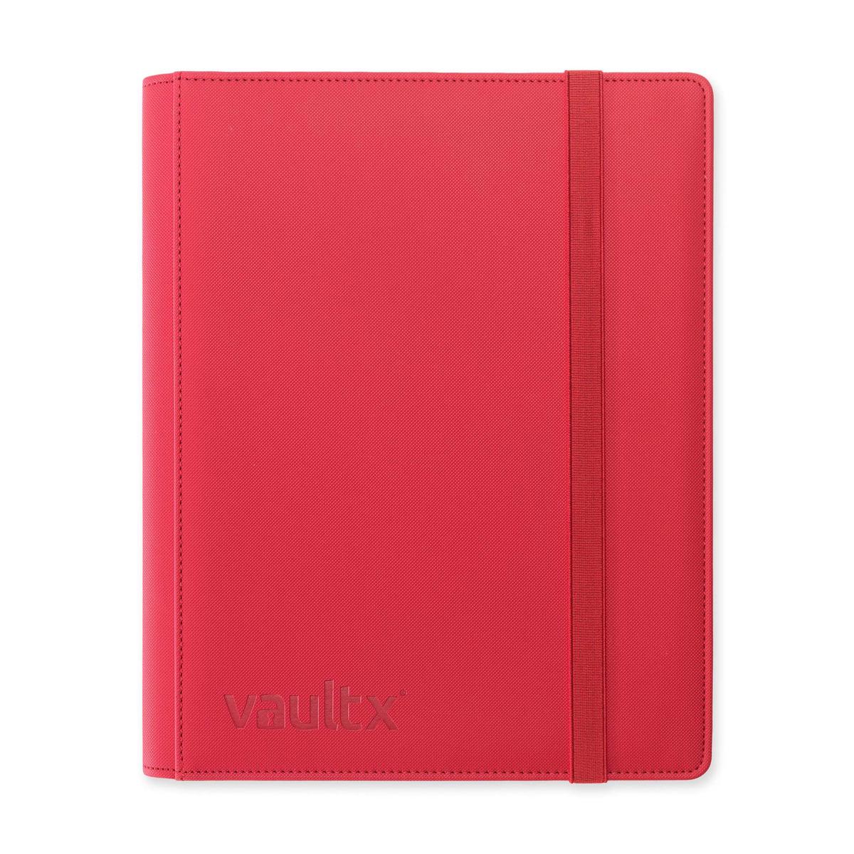 Vault X 9 Pocket Trading Card Strap Binder, 360 Cards, Premium Exo-Tec Album Material, 20 Side-Loading Pages, Folder for Collectible Games, Sports, TCG (Red