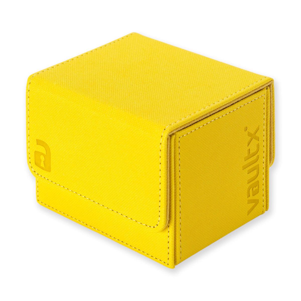 Vault X Trading Card Sideloading Deck Box, 100+ sleeved cards, Premium Exo-Tec Material, Card Holder Storage Box, Detachable Magnetic Lid, for MTG Commander Game, TCG (Yellow