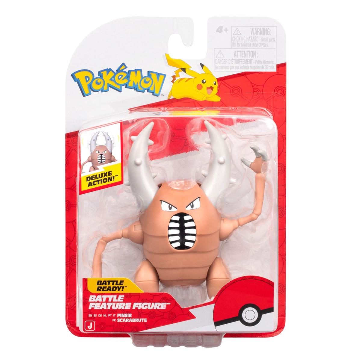 Pokmon Pinsir Battle Feature Figure - 4.5-Inch Pinsir Battle Ready Figure with Horn Attack