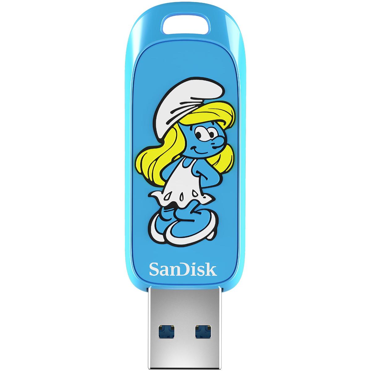 SanDisk 256GB Smurfs USB Flash Drive, Smurfette Edition - Up to 130MB/s, USB Type-A, for Gaming Consoles and Computers - SDCZIS-256G-G46