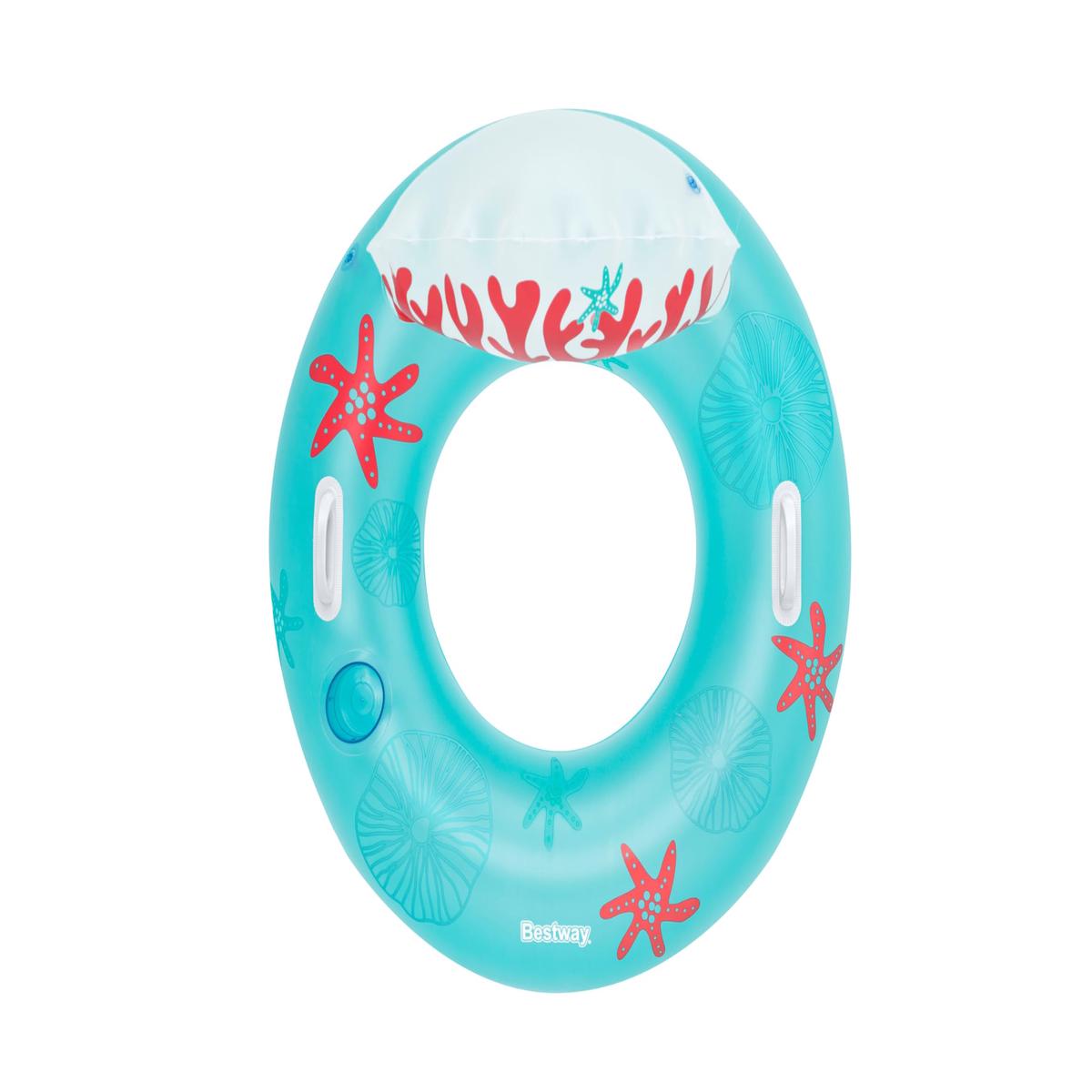 Bestway | Swim Tube Coral Bliss Pool Float, Inflatable Floatie for Kids and Adults, 1.07 m x 1.13 m