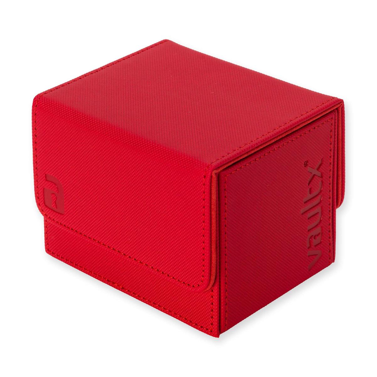 Vault X Trading Card Sideloading Deck Box, 100+ sleeved cards, Premium Exo-Tec Material, Card Holder Storage Box, Detachable Magnetic Lid, for MTG Commander Game, TCG (Red