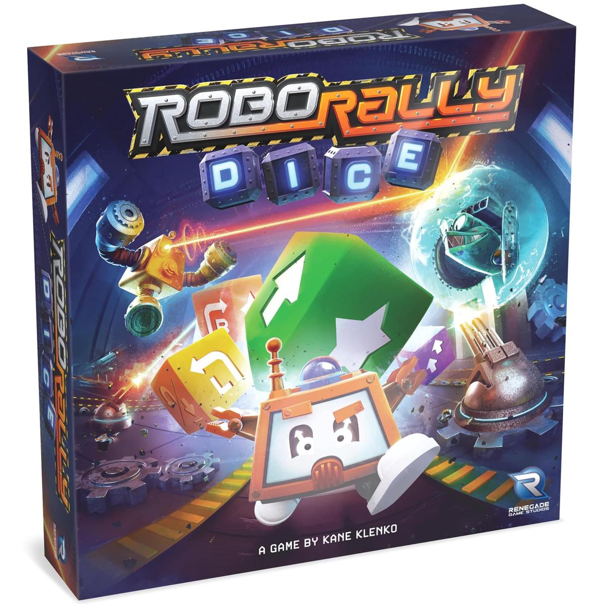 Renegade Games : Robo Rally Dice - Competitive Racing Robot Board Game, Standalone Or Expansion, Obstacles & Sabotage, Age 14+, 2-4 Players, 30-45 Min