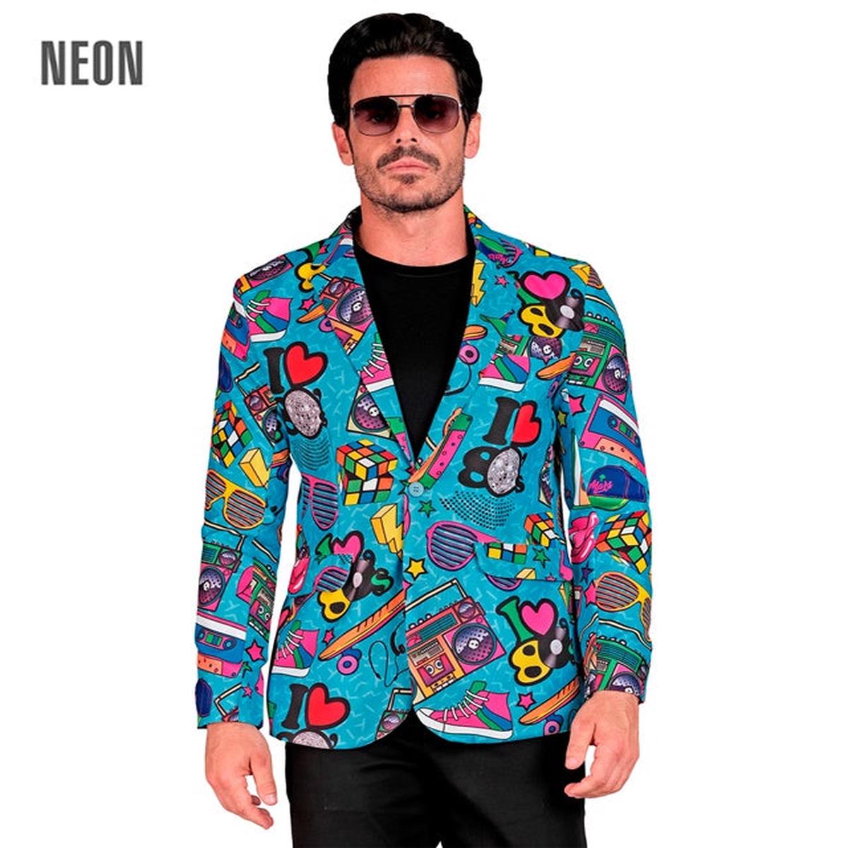 Widmann The 80s Party Fashion Jacket (Jacket) (XL) Turquoise / Light Blue