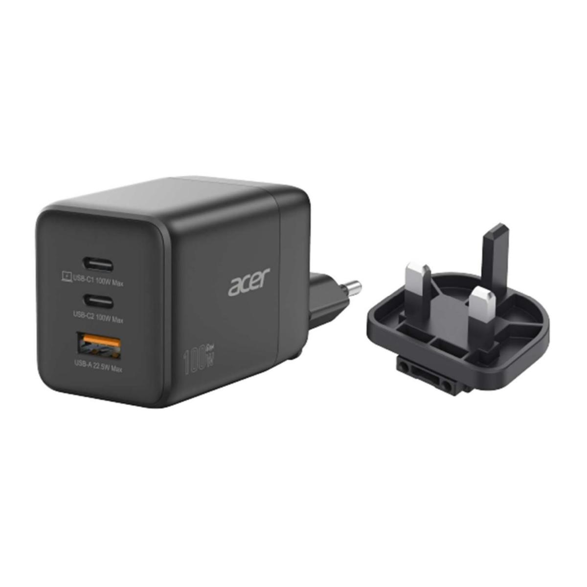 Acer HP.DSCAB.019 Caricabatterie per dispositivi mobili Universale Nero AC Ricarica rapida Interno (ACER GAN CHARGER - USB-C USB-A 100W