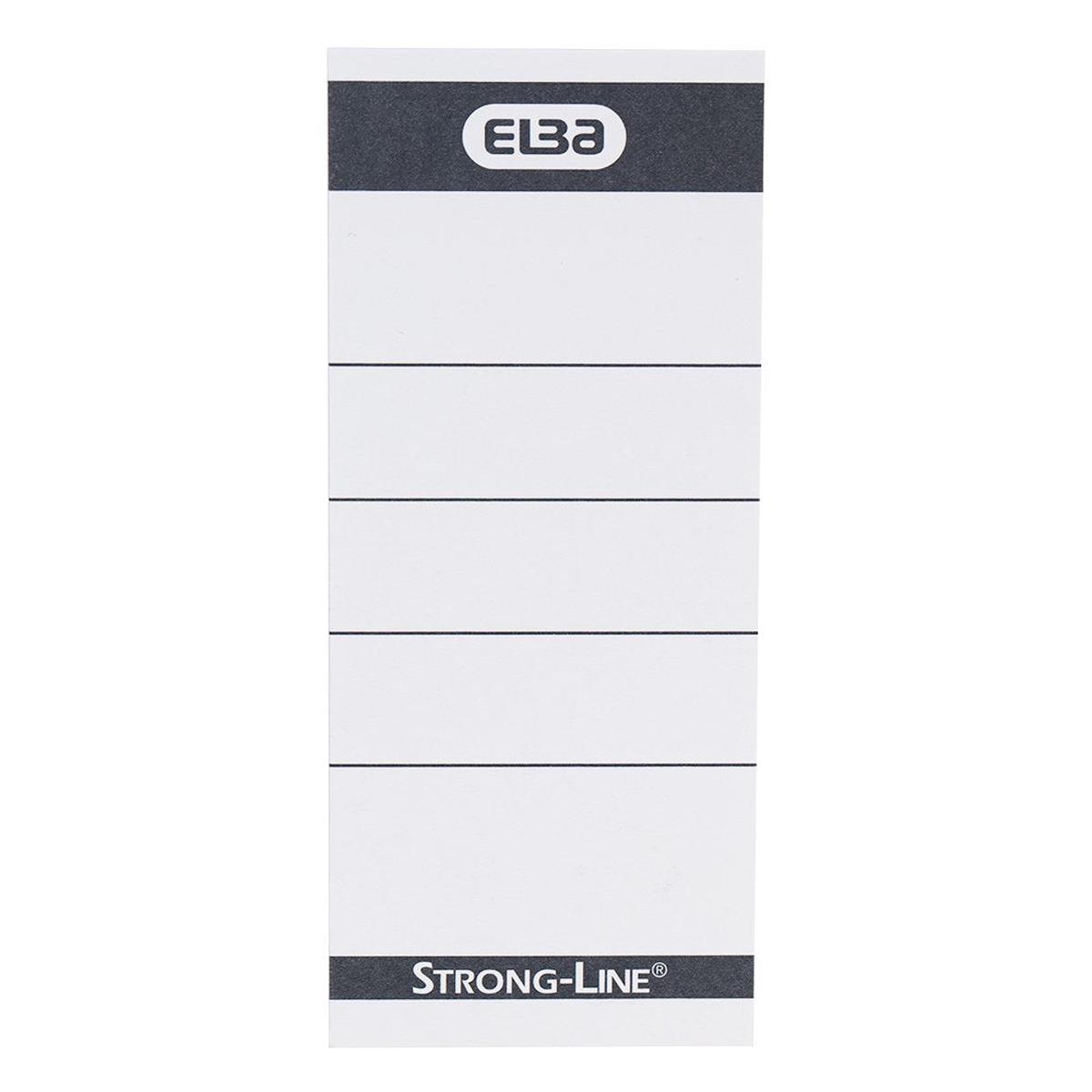 'Elba 400087754Short/Wide Lever Arch File Spine Labels for "Strong" and "from 250g/m Card Pack of 10White