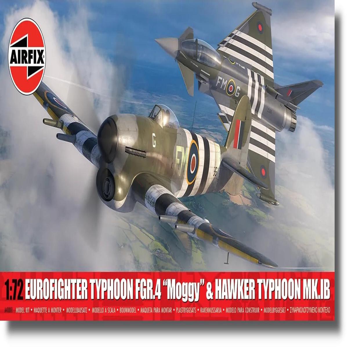 Airfix - A40001 Doppelpack  Eurofighter Typhoon FGR.4 (FMOG) + Hawker Typhoon Mk.Ib Classic Kit Modellbausatz